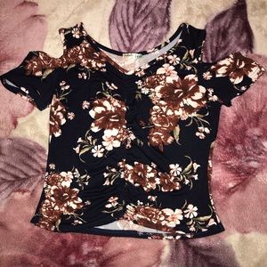 Navy blue floral shirt